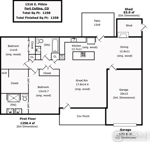 1316 Pitkin St, Fort Collins CO  80524-4020 exterior