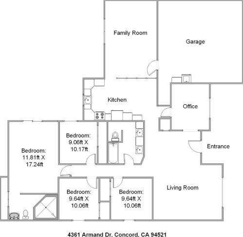 4361 Armand Dr, Concord CA  94521-1955 exterior