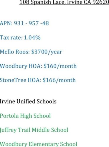 108 Spanish Lace, Irvine CA  92620-3424 exterior