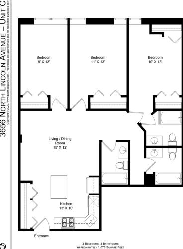3656 Lincoln Ave, Chicago IL  60613-3566 exterior