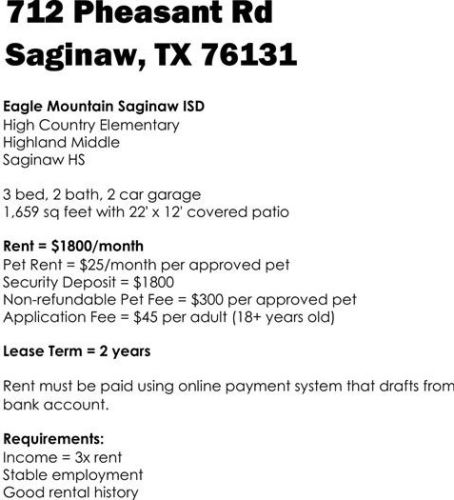 712 Pheasant Rd, Fort Worth TX  76131-8813 exterior