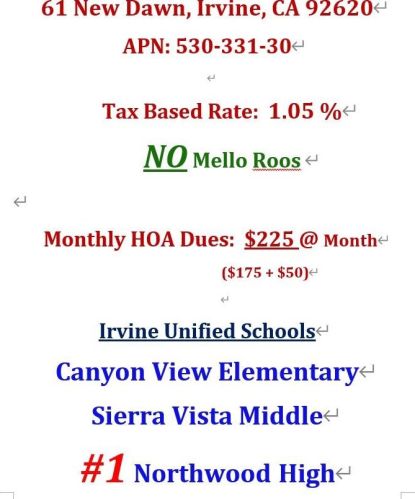 61 New Dawn, Irvine CA  92620-1977 exterior