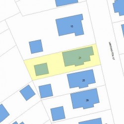 21 Harrington St, Newton MA  02460-1525 plot plan