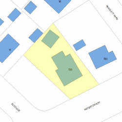 789 Watertown St, Newton MA  02465-2107 plot plan