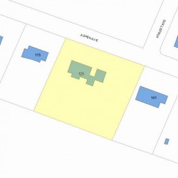 125 Aspen Ave, Newton MA 02466-3021 plot plan