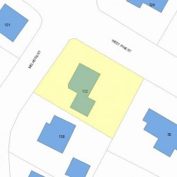 132 Melrose St, Newton MA  02466-1110 plot plan