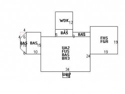 257 Dedham St, Newton MA  02461-2044 floor plan