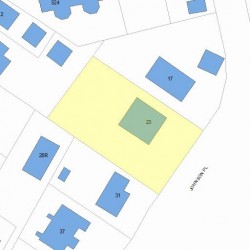 23 Johnson Pl, Newton MA  02466-1712 plot plan