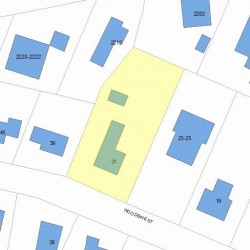 31 Woodbine St, Newton MA 02466-1808 plot plan
