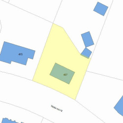 407 Waban Ave, Newton MA 02468-1334 plot plan