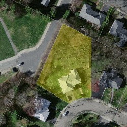 43 Levbert Rd, Newton MA  02459-3008 aerial view