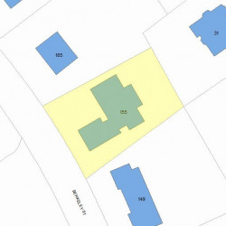 155 Berkeley St, Newton MA  02465-2637 plot plan
