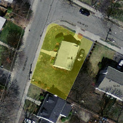 24 Sheridan St, Newton MA  02465-1038 aerial view