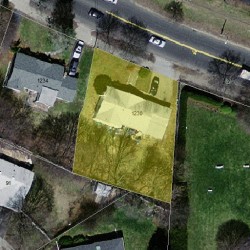 1230 Commonwealth Ave, Newton MA  02465-2909 aerial view