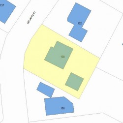 138 Melrose St, Newton MA  02466-1110 plot plan