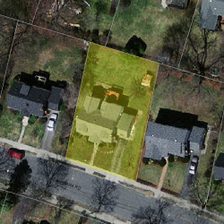 21 Barbara Rd, Newton MA  02465-1123 aerial view