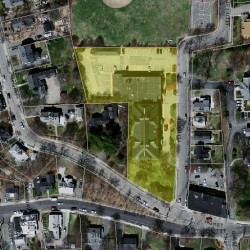 51 Pettee St, Newton MA  02464-1262 aerial view