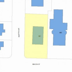 961 Beacon St, Newton MA  02459-1721 plot plan