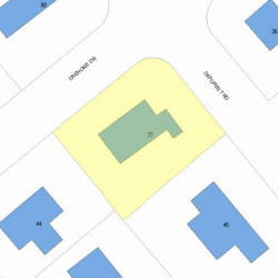 77 Crehore Dr, Newton MA  02462-1136 plot plan
