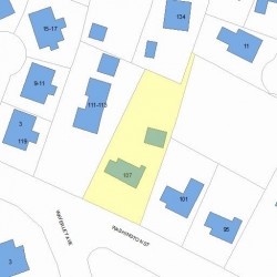 107 Washington St, Newton MA 02458-2248 plot plan