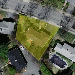 202 Evelyn Rd, Newton MA  02468-1043 aerial view