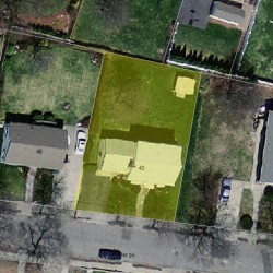 43 Upham St, Newton MA  02465-1546 aerial view