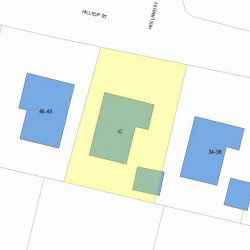 42 Hilltop St, Newton MA  02458-1819 plot plan