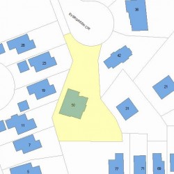50 Evergreen Cir, Newton MA  02465-2161 plot plan