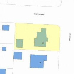 85 Parker St, Newton MA  02459-2545 plot plan