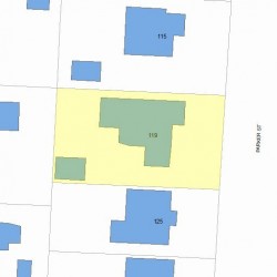 119 Parker St, Newton MA  02459-2545 plot plan