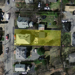151 Edinboro St, Newton MA  02460-1337 aerial view