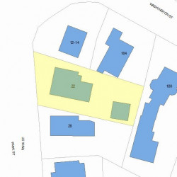 22 Park St, Newton MA  02458-2031 plot plan