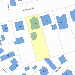 286 Watertown St, Newton MA  02458-1347 plot plan