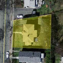 64 Cherry St, Newton MA  02465-1237 aerial view