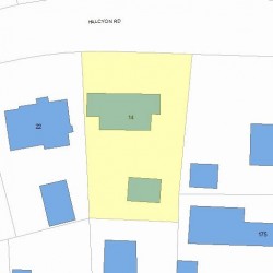 14 Halcyon Rd, Newton MA 02459-2432 plot plan