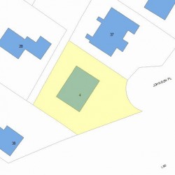 43 Johnson Pl, Newton MA  02466-1712 plot plan