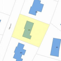 204 Temple St, Newton MA 02465-2316 plot plan