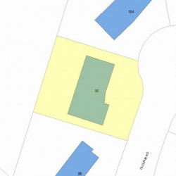 96 Oldham Rd, Newton MA  02465-2329 plot plan