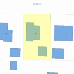 67 Clinton Pl, Newton MA  02459-1117 plot plan