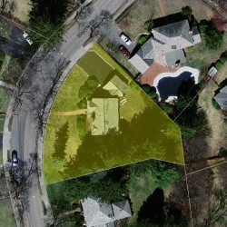 55 Evelyn Rd, Newton MA  02468-1212 aerial view