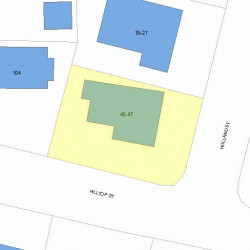 45 Hilltop St, Newton MA  02458-1839 plot plan