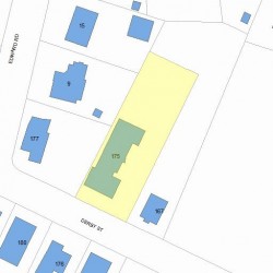175 Derby St, Newton MA  02465-1558 plot plan