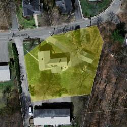 74 Rockland Pl, Newton MA 02464-1234 aerial view