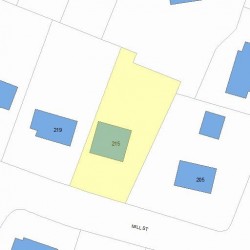 215 Mill St, Newton MA 02460-2447 plot plan