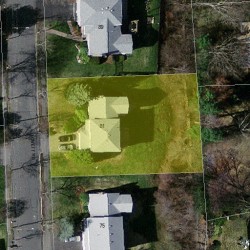 81 Lovett Rd, Newton MA  02459-3107 aerial view