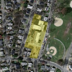 229 Cabot St, Newton MA  02460-2099 aerial view