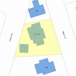141 Walnut St, Newton MA  02460-1601 plot plan