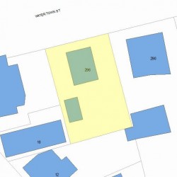 296 Watertown St, Newton MA  02458-1347 plot plan