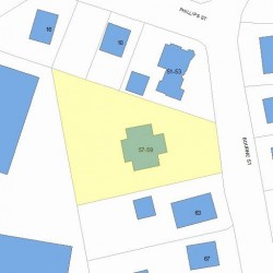 57 Bourne St, Newton MA  02466-1707 plot plan