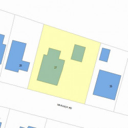 27 Warwick Rd, Newton MA 02465-1723 plot plan